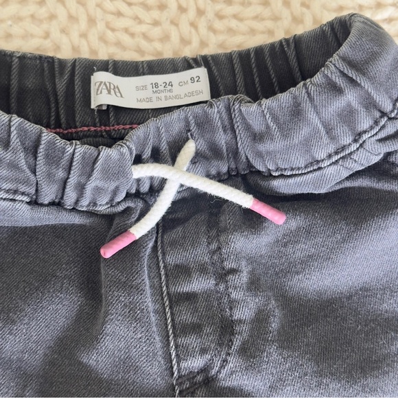 Zara Gray Jogger Jeans Elastic Comfort Baby 18-24 Months - Picture 5 of 5
